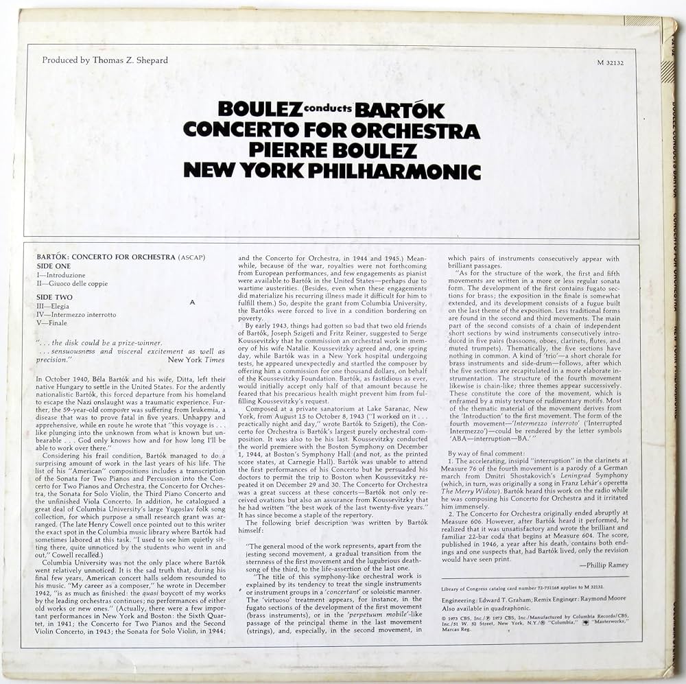 Boulez Conducts Bartók全集 Boulez conducts Bartók - Deutsche Grammophon: 4778125